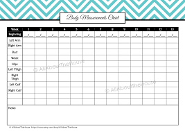 Health And Fitness Printables Kit Body Measurement Chart