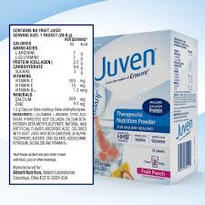 juven theutic nutrition drink mix powder for wound healing including collagen protein fruit punch 30 count walmart
