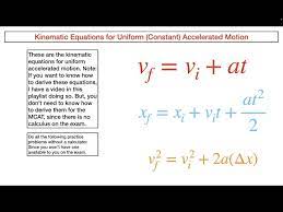 Equations Of Uniform Accelerated Motion