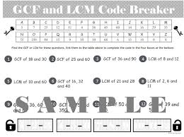 Gcf And Lcm Worksheet Puzzle Tentors