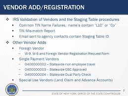 The prospective vendor registration feature allows buyer organizations to accept unsolicited registration requests through their own web page from suppliers with whom the company has not previously conducted business. Voucher Vendor And Payment Processing State Expenditures Ppt Video Online Download