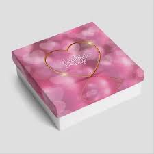 pink square empty gift box for