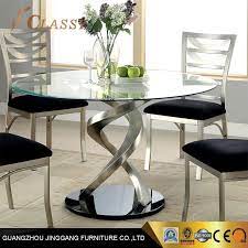 china round glass top dining table with