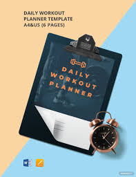 daily workout planner template in pages