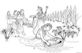 Letter 'm' coloring pages] 5. Moses Coloring Pages And Pharaohs Daughter Coloring4free Coloring4free Com