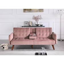 Fabric bedroom chairs such as occasional chairs and accent chairs are used less often than living room. Us Pride Furniture Carrington 72 In Rose Velvet 2 Seater Twin Sleeper Convertible Sofa Bed With Tapered Legs Sb9072 The Home Depot