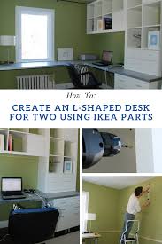 A bench seat/kids desk will go under the window, and a large l shaped desk will run along the back wall and on top of the base cabinets. Ikea L Shaped Desk Hack Rambling Renovators