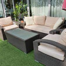outdoor sofa set plastic rattan