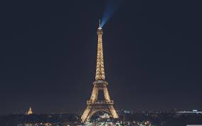 eiffel tower at night paris france