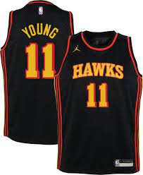 If you're looking to give your young basketball fan something to show off their love for their favorite nba player, then grab them this atlanta hawks fast break jersey from fanatics branded. Jordan Youth Atlanta Hawks Trae Young 11 2020 21 Dri Fit Statement Swingman Black Jersey Dick S Sporting Goods