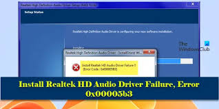 install realtek hd audio driver failure