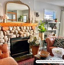 7 River Rock Fireplace Design Ideas To