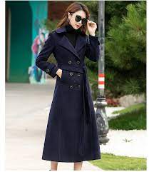 Blue Wool Coat Double Ted Wool