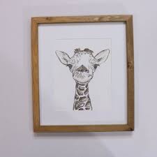 Baby Giraffe Framed Print Nursery Art