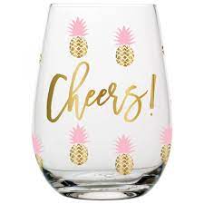 Cheers Pineapple Stemless Wine Glass