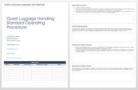 003 Standard Operating Procedures Template Word Ic Guest Luggage