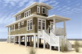 Beachfront House Plan 2 Bedrms 2