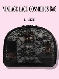 1pc black lace cosmetic bag large
