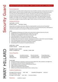 Browse security officer resume samples and read our guide on how to write a security officer resume. Security Guard Cv Sample