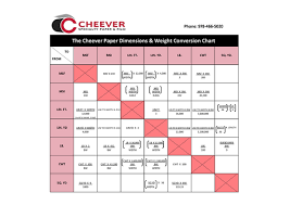 The Cheever Specialty Paper Dimensions Weights Conversion