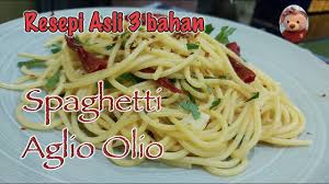 Simak bahan apa saja yang dibutuhkan dan juga cara pembuatannya berikut ini. Spaghetti Aglio Olio Resepi 3 Bahan Menu Spaghetti Paling Senang Dalam Dunia Youtube