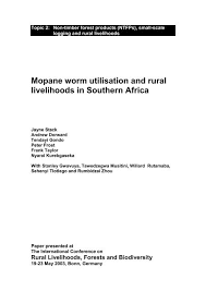 mopane worm utilisation and rural