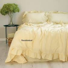 ruffled pastel bedding set custard