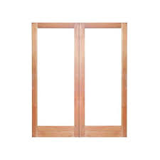 Full Pane Glass Wooden Double Doors
