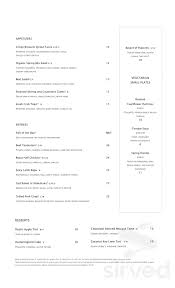 farmstead table restaurant menu in