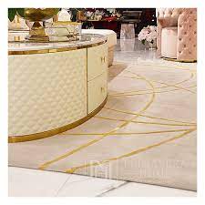 modern glamor gray gold stripes carpet