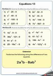 Solving Quadratic Equations Worksheet