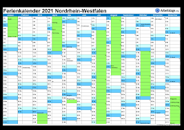 Neue kalender für 2021 jetzt schon herunterladen. Ferien Nordrhein Westfalen 2021 2022