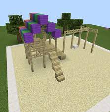 Minecraft Rainbow Playground Swing Set
