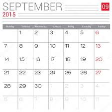 September 2015 Calendar Stock Vector Adistock 56837889