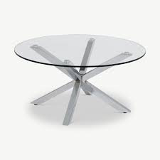 Talon Round Coffee Table Glass Steel