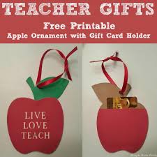 Free Printable Apple Ornament With Gift Card Holder Teachers Gift
