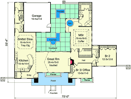 Mediterranean Home Plan With Central