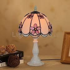 8 Inch Pink Stained Glass Table Lamp