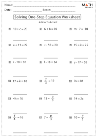 One Step Equations Addition And