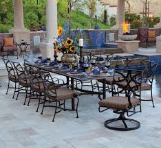 Large Wrought Iron Patio Dining Set For