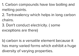 physical properties of carbon compounds