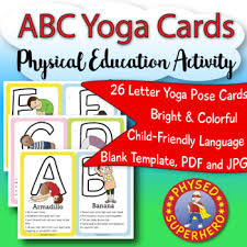 Children will learn one yoga pose per letter of the alphabet in this fun introductory class for yoga. Abc Yoga Poses By Physed Superhero Teachers Pay Teachers