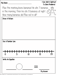 First grade number problem worksheet. First Grade Word Problems Addition And Subtraction