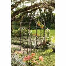 Garden Metal Arch Arbor Trellis W Gate