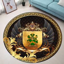 turley irish family crest round carpet