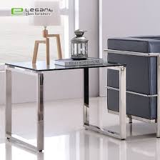 Elegant Modern Metal Side Table Glass