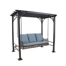 Alibaba.com offers 1,909 canopy swing chair products. Allen Roth Swings 3 Person Brown Stainless Steel Outdoor Swing In The Porch Swings Gliders Department At Lowes Com
