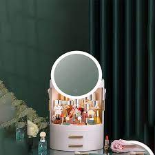 makeup storage box with mirror apollobox