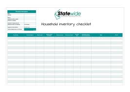 Household Inventory Checklist Statewide Insurance