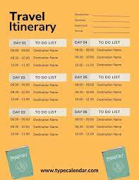 travel itinerary templates